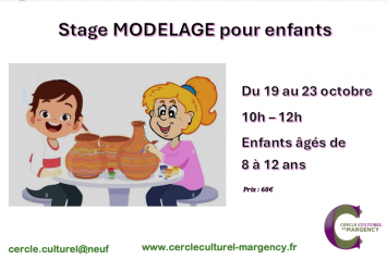 Stage modelage pour enfants