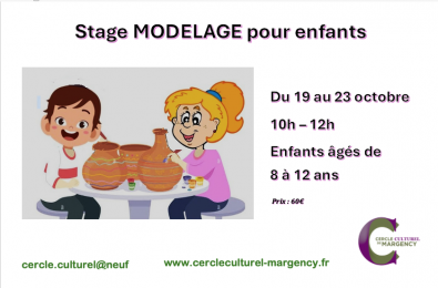 Stage modelage pour enfants
