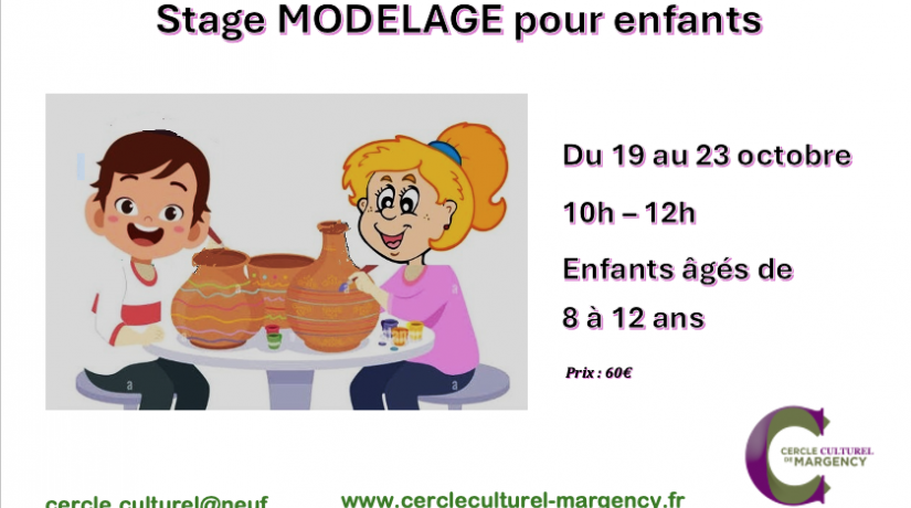 Stage modelage pour enfants