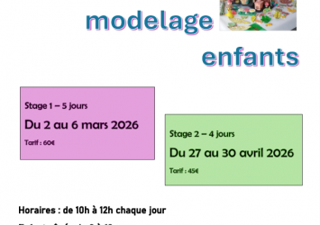 Stage modelage enfants