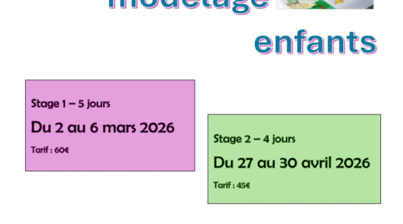 Stage modelage enfants